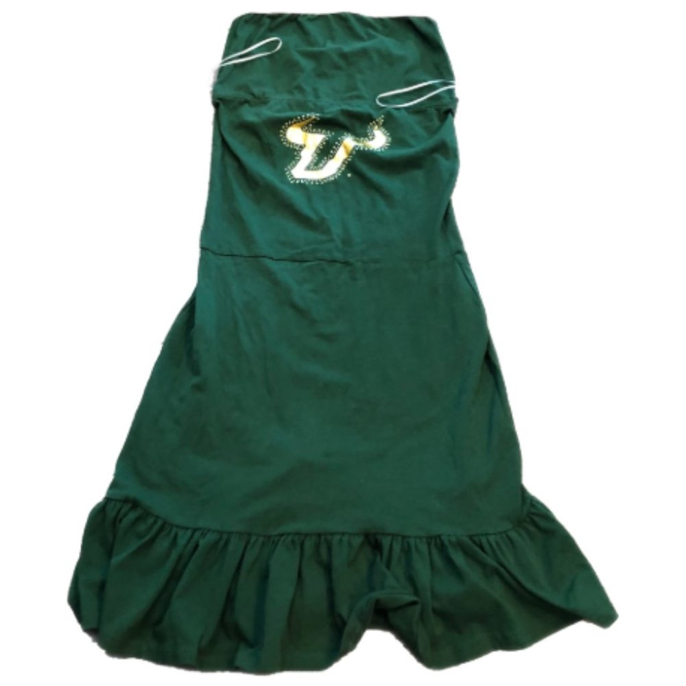 NWT South Florida USF Bulls Ruffle Strapless Dress